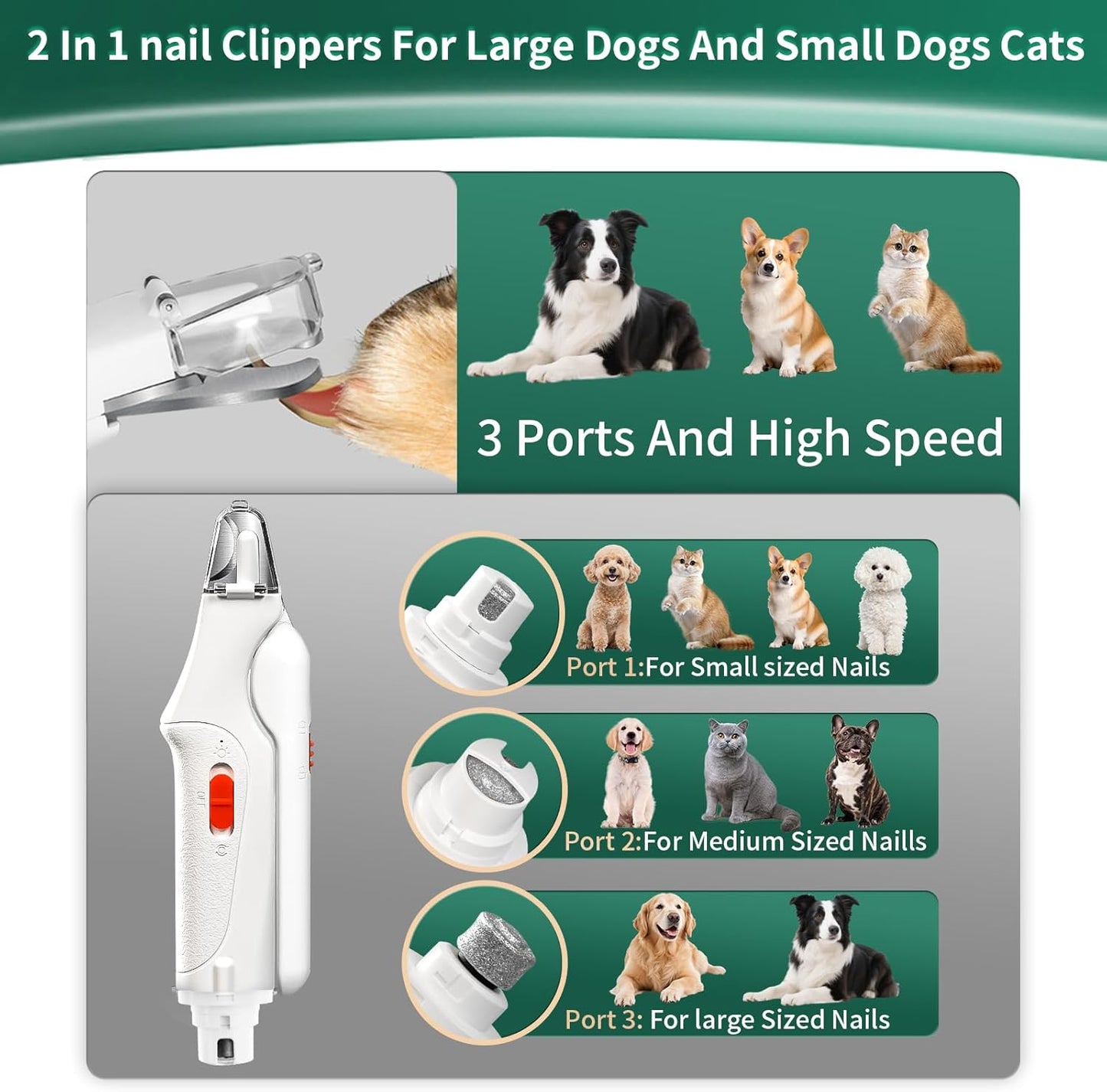 All-in-One LED Pet Nail Trimmer and Clipper