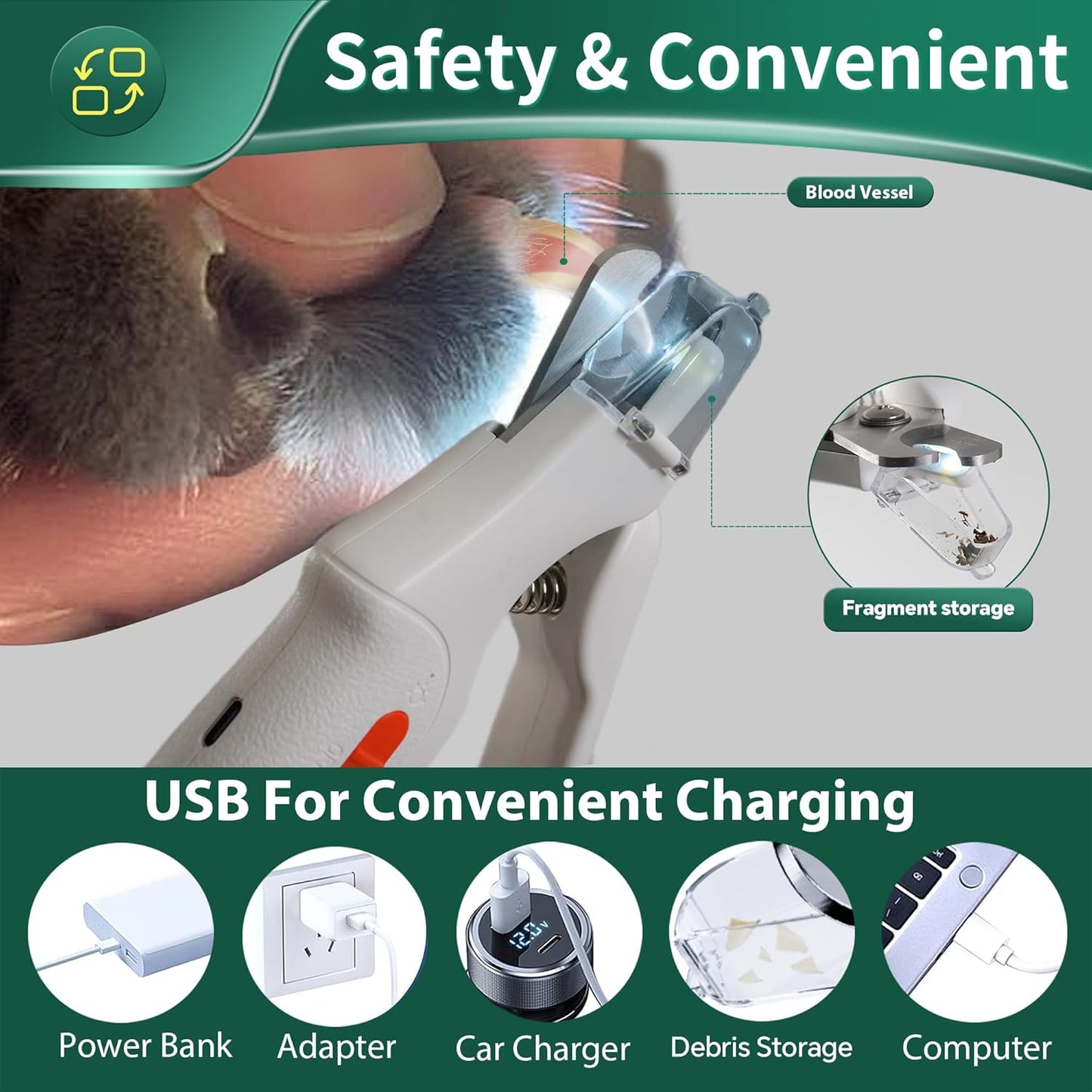 All-in-One LED Pet Nail Trimmer and Clipper