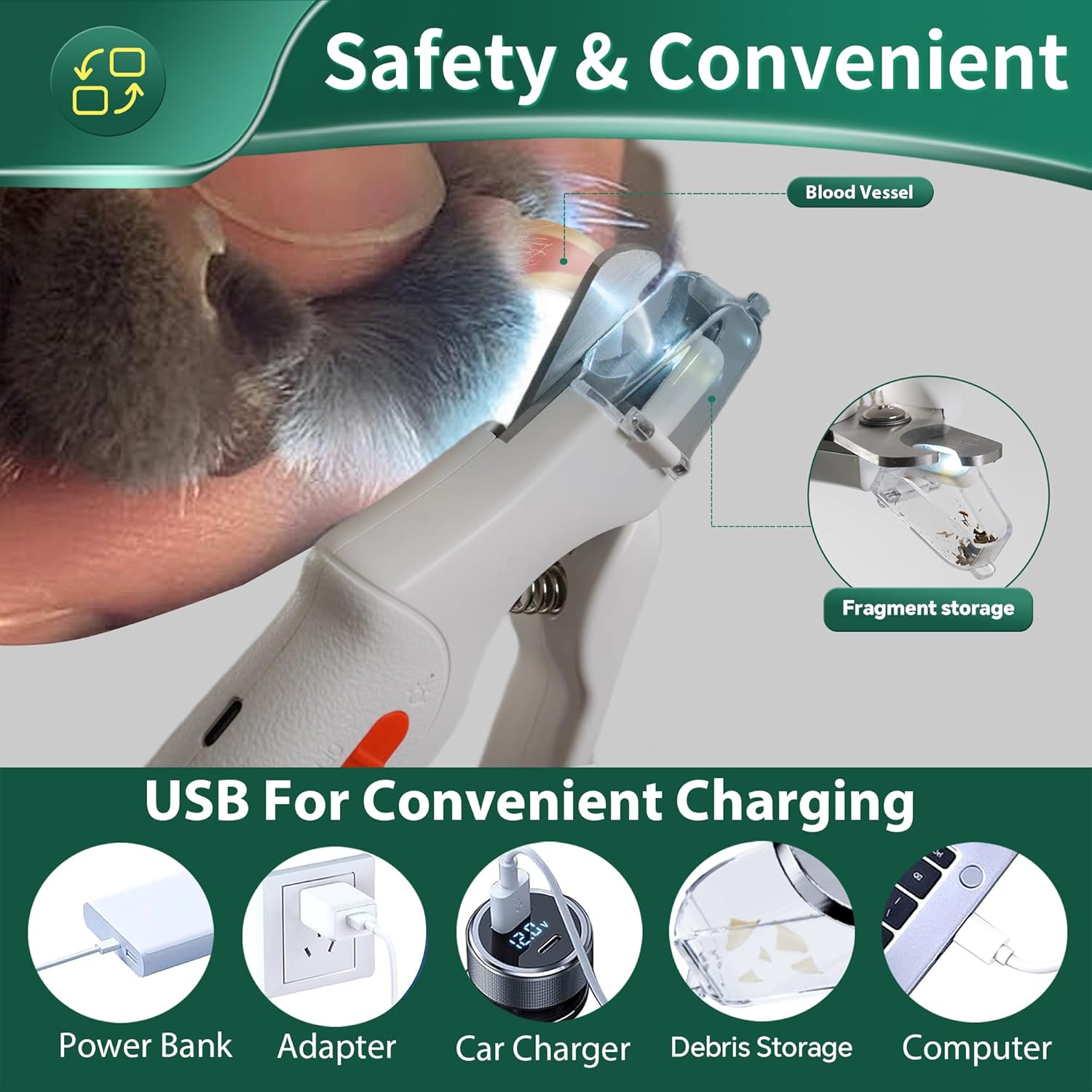 All-in-One LED Pet Nail Trimmer and Clipper