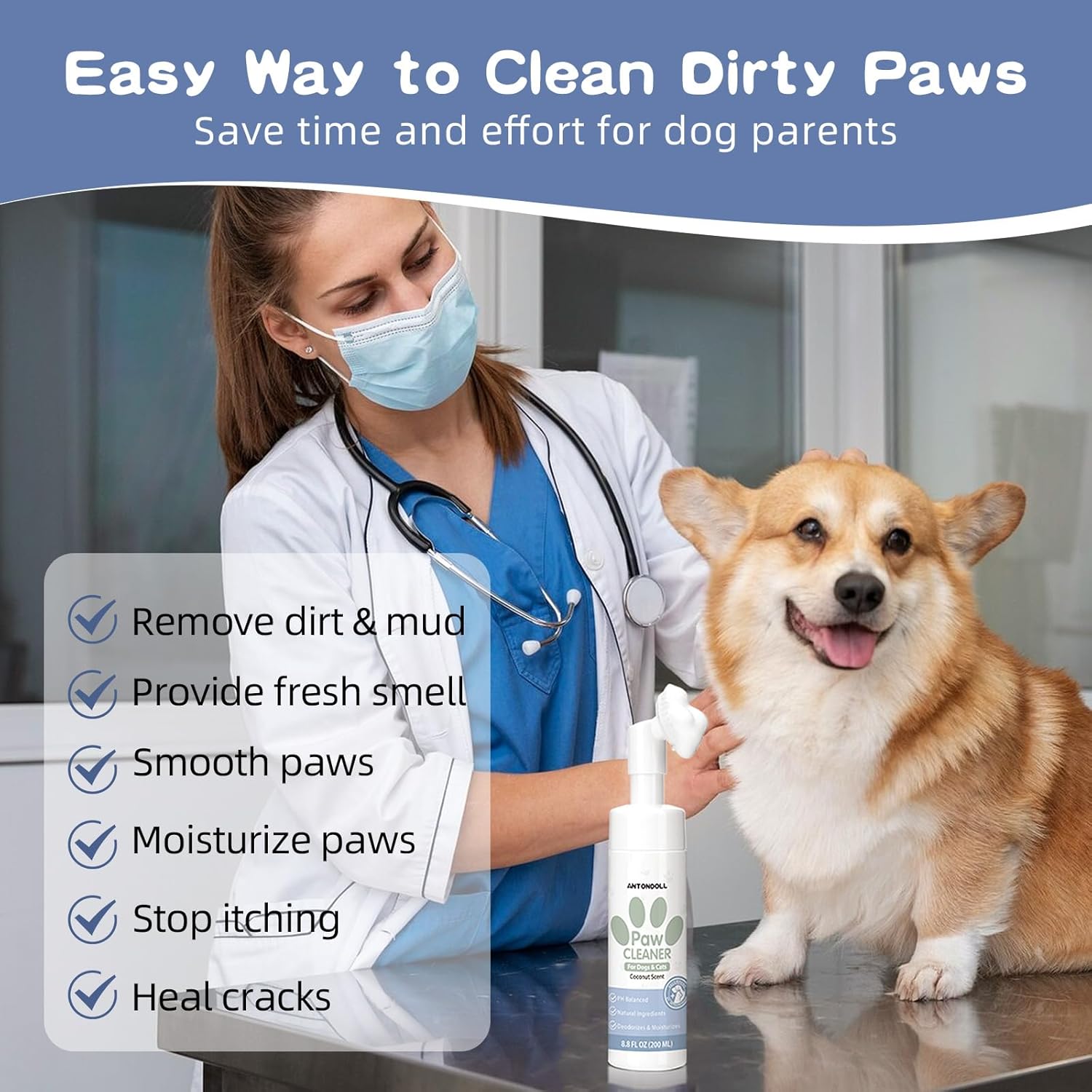 Gentle Paw Refresh Cleaner with Attached Brush