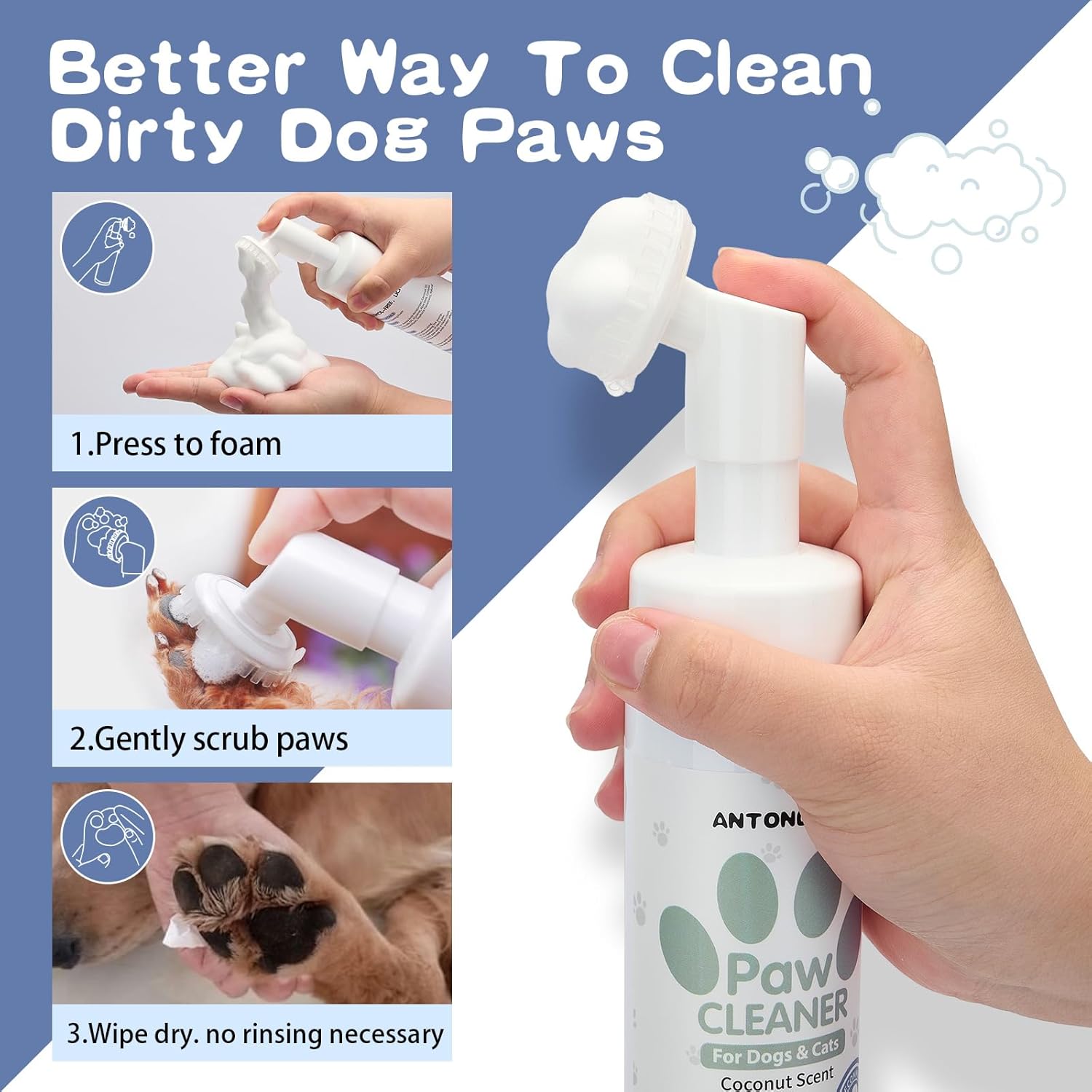 Gentle Paw Refresh Cleaner with Attached Brush