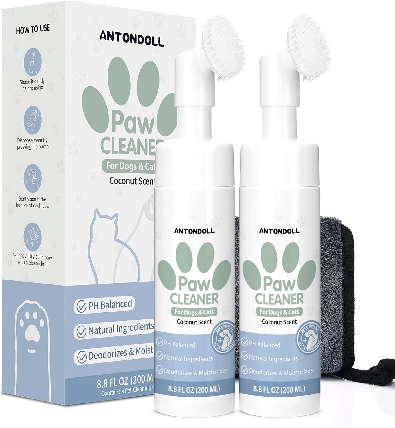 Gentle Paw Refresh Cleaner with Attached Brush