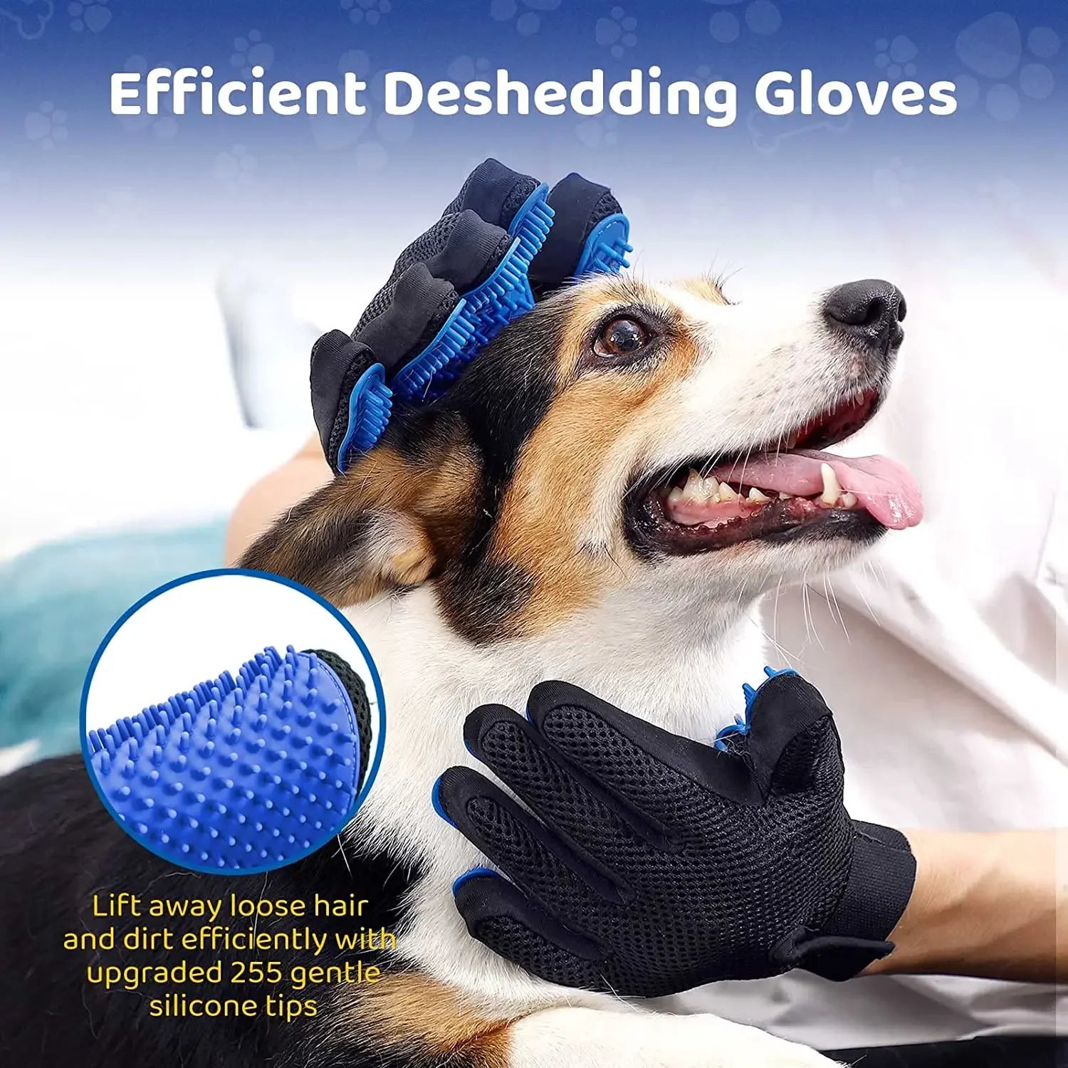 Gentle Grooming Glove with Soft Silicone Tips - Dogs & Cats