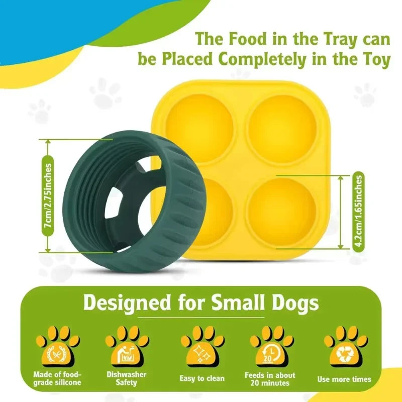 Fillable Food Dog Toys Dog Slow Licking Silicone Feeder Ball Frozen Food Tray Interactive Teeth Cleaning Slow Feeding Dispenser