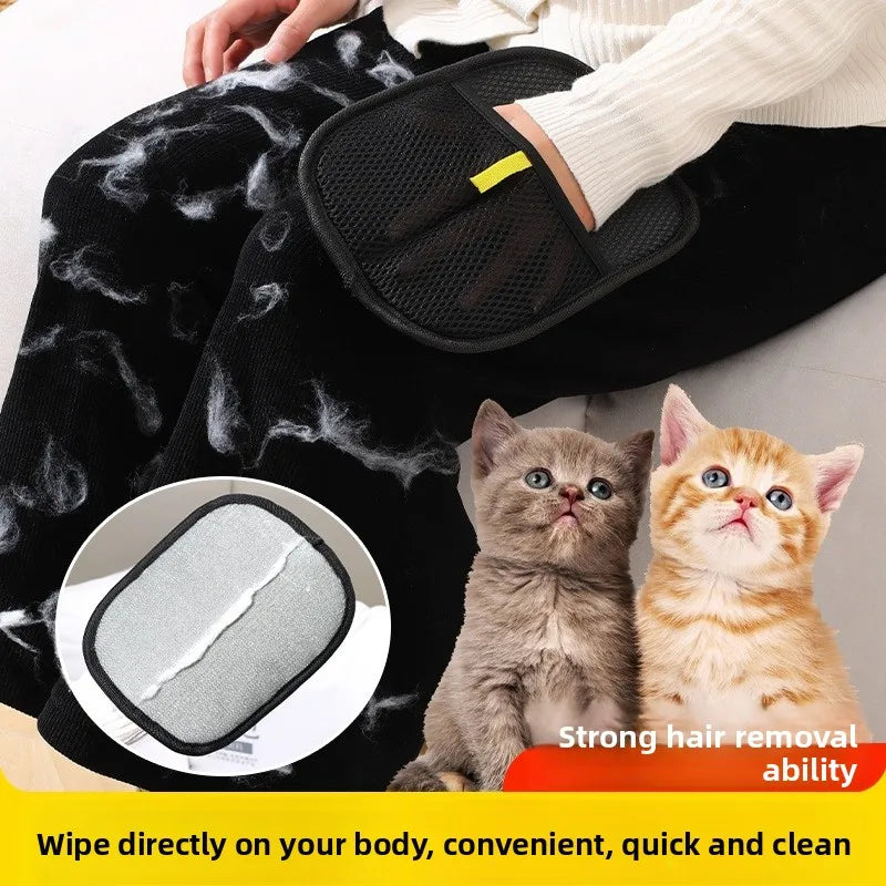 Cat Hair Glove Wool Removal Glove Pet Grooming Brush to Remove Dog Hair from Clothes Sofa Carpet with Electrostatic Cleaning
